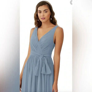 Azazie Kora in dusty blue